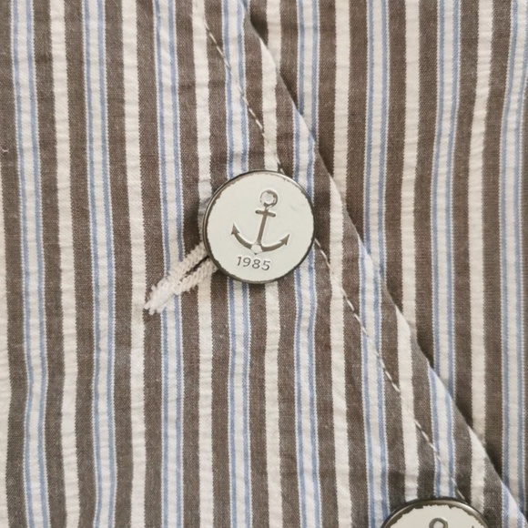 Tommy Hilfiger seersucker coastal striped nautical blue and grey skirt. Size 12 - Picture 2 of 5